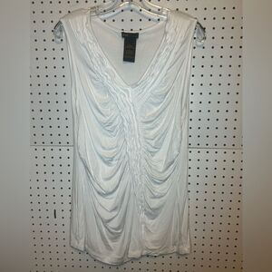 Gracie Elements Ruffled Front v-neck sleeveless top